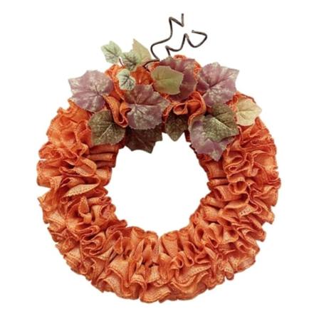 Høstlig Burlap Krans Høst Kranser Til Hoveddøren Gårdshus, Thanksgiving Gresskar Krans Med Lønnetre ([HK])