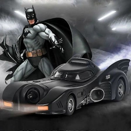 1/24 1989-Batmobile Legering Bilmodell Simulering Metall Trykkstøpt Lekebilmodell med Lys Lyd Super Sportsbil for Gutter Gaver Lekebiler