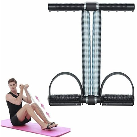 Dobbel fjær sit-up trekktau elastisk spenning fitness fotpedal sit mage bein treningsutstyr mage trimmer sport fitness slanking trening