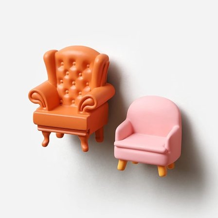 3D Söt Soffa Kylskåpsmagnet - Magnetisk Dekal 3D Design Fint Hantverk Solid Simulerad Soffa Kylskåpsmagnet för Kylskåp Båge