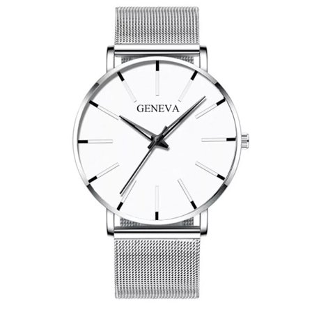 2023 Geneva Minimalistisk Klokke Menn Ultratynn Blå Rustfritt Stål Mesh Belte Klokker Mann Business Casual Kvarts Armbåndsur
