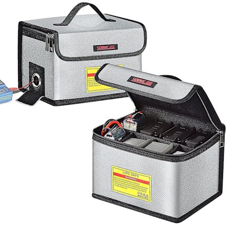Lipo Batteri Taske Brandsikker Eksplosionssikker Taske Stor Kapacitet Opbevaring Beskyttelse Lipo Sikker Pose Til Opbevaring & Opladning (21,5 X 15 X 
