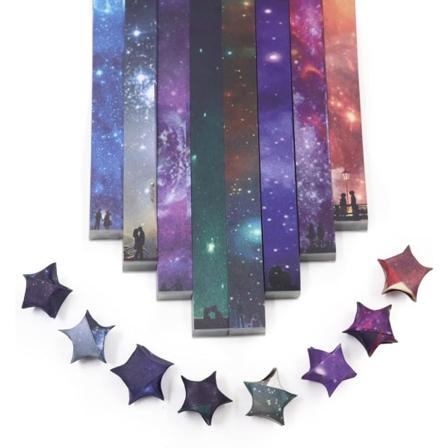 540 ark Origami-stjärnor Pappersremsor DIY Gradient Starry 8 olika stilar Dekoration Vikpapper för konst och hantverksmaterial, skolsundervisning