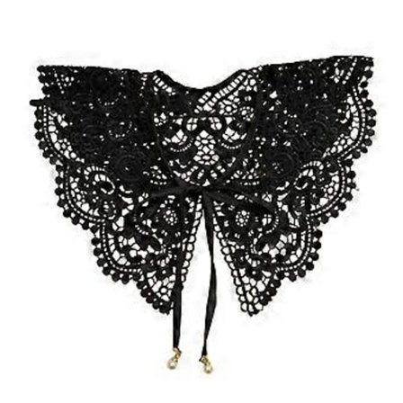 Dickey Krage Broderi Krage Blondekrage Dame Avtakbar Krage for kjole Falsk Krage Fuskekrage Genser Krage (Gull svart)