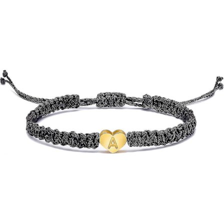 Hjärta Initial Armband För Kvinnor Gåvor - 26 Bokstäver Initial Berlocker Armband Handgjort Rep Flätat Justerbart Smycke För Mamma Dotter Födelsedag 