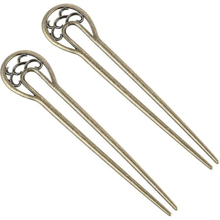 2 stk. metal U-formede hårnåle store franske hårnåle vintage hårnåle hårgaffelstifter frisuretilbehør til kvinder piger