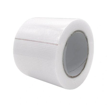 Selvklæbende glasfiber tape, 10 cm x 30 meter (krypteret 13 mesh) Glasfiber gipspladesamlingstape til reparation af væghuller og revner samt 