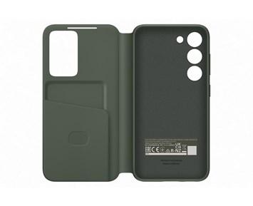 Samsung S23 Plus Smart View Wallet Case - khaki - Omslutande fodral med aviseringsfönster till Galaxy S23+ - Skal till Samsung
