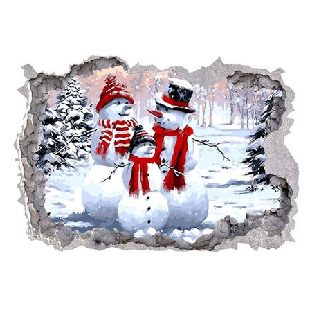 3D jouluseinätarra (tyyli 3)