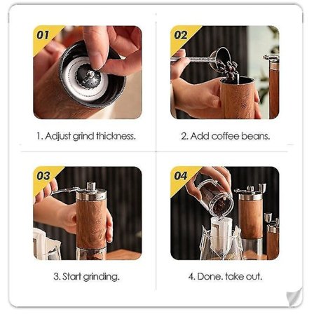 Moderne manuell kaffekvern i rustfritt stål - Håndkvern