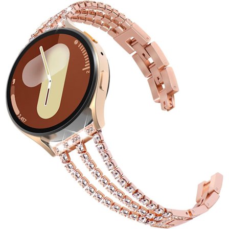 Kompatibel med Galaxy Watch-reim 20 mm, dame, Bling-metallarmbånd for Galaxy Watch 7/6/5/4-reim Rose gold