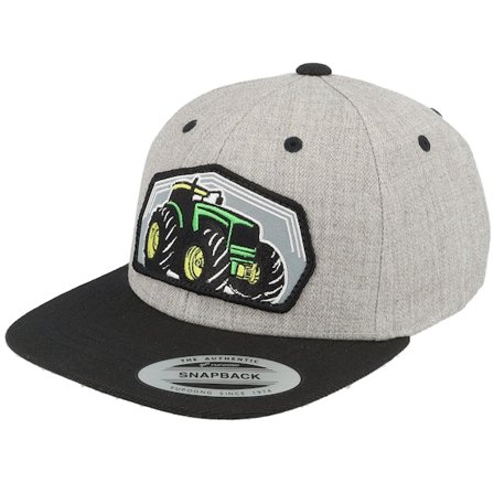 Kiddo Cap - Grå snapback Caps - Kids Big Tractor Grey Patch Heather Grey/Black Snapback @ Hatstore