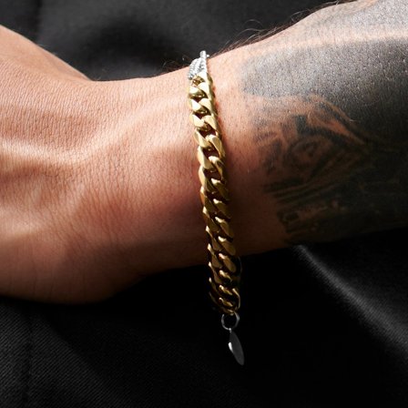 Carlos Amager Silver- & Gold-Tone Curb Chain Bracelet for Men - Steel bracelets