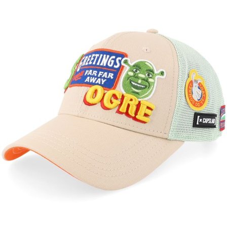 Capslab - Beige trucker Keps - Shrek Ogre Trucker Beige/Blue Trucker @ Hatstore