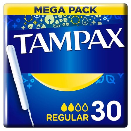 Tampax Regular Tamponer 30 stk, Medicin & Pleje, Bind & Indlæg, Tamponer