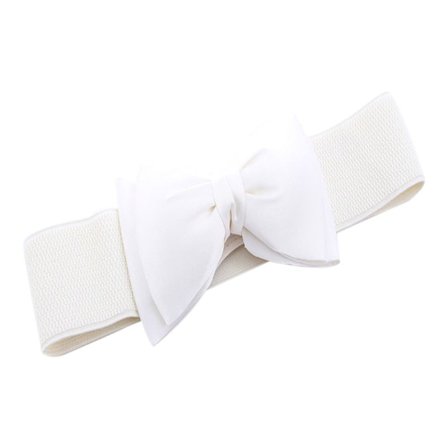 Bredt elastisk belte Sløyfe chiffon linning BEIGE