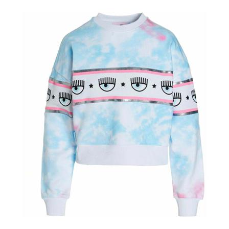 Chiara Ferragni Collection Felpa Tie-Dye Eyelike Blå, Dame Sweatshirts