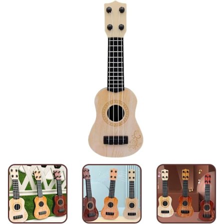 Barnens Mini Fyrasträngade Gitarr Instrument (Beige) 1 Styck