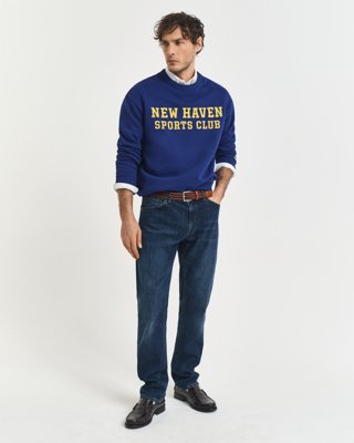 GANT - Klassiske regular fit-jeans til herre dark blue worn in