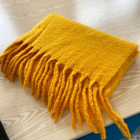 Vinternyhet mohairull imitation kashmir enfärgad scarf, förlängd och förtjockad tjock tofs, höst och vinter varm scarf