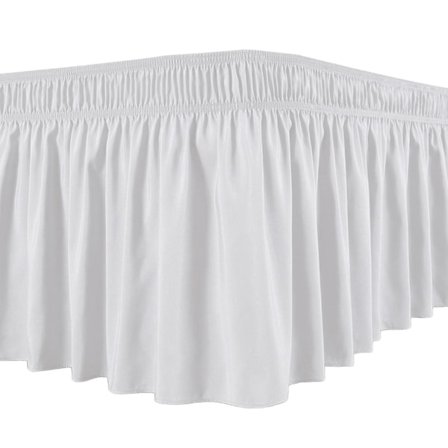 Sengetæppe Silkeagtig Luksuriøs Wrap Around Sengetæppe Let at Montere Ensartet Ikke-falmende Flæser Elastisk