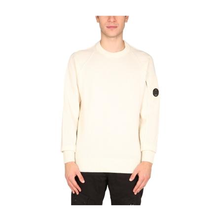 C.p. Company, Sweater Wit, Heren, Maat:M,Polyamide