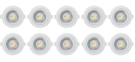 Westal WLD FR72 Flex Tilt Downlight 7 W, 650 lm, justerbar fargetemperatur 10-pakning, Belysning
