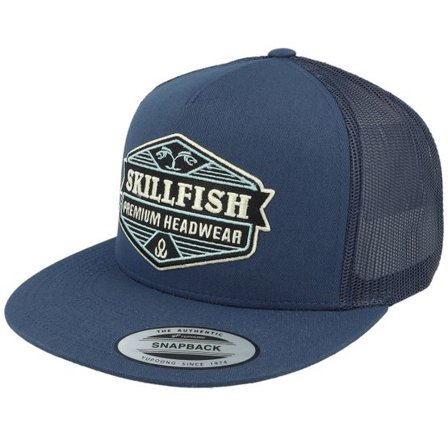 Skillfish - Blå trucker Keps - Jetstream Logo Classic Navy A-frame Trucker @ Hatstore