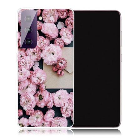Deco Samsung Galaxy S21 Plus 5G skal - Rosa Blommor Rosa