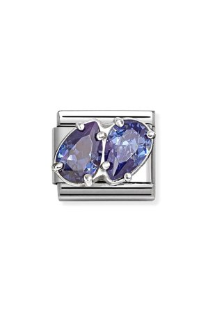Classic cz & 925 Sterling Silver Blue Double Drops