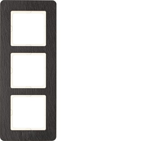 Hager 10136030 Dekkramme for Berker Q.7 3 rom, Strømbrytere & vegguttak