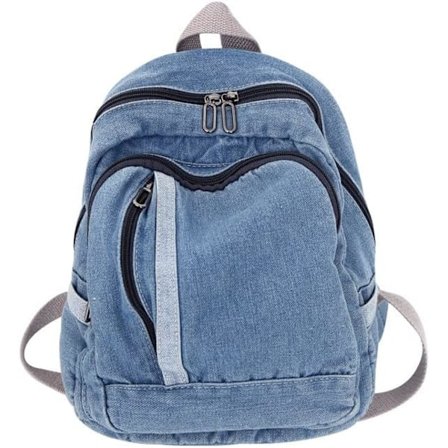 Harajuku Preppy Vintage Japansk Casual Denim Ryggsekk Dame Retro Estetisk Reise Ryggsekker