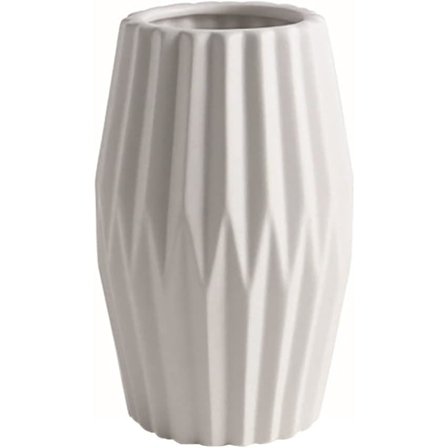 Dekorativ vas i korall, vardagsrumsdekoration i keramik (vit, 8,8*14,2 cm)