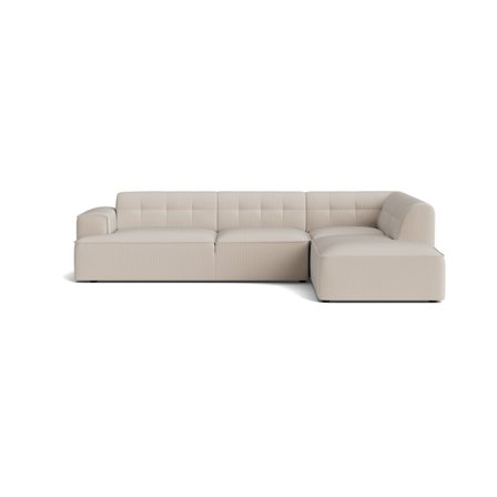 Marbella Ecksofa, rechts, Lisboa Beige, modernes Design mit Steppung, komfortable Polsterung, L-Form Couch für Wohnzimmer, 75cm Höhe