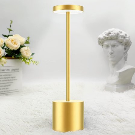 Guld Farve-Genopladelig Ledningsfri Bordlampe, 1800mAh LED Skrivebordslampe