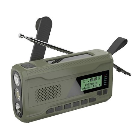 DAB/FM Bluetooth Radio Nødradio Innebygd 4500Mah Batteri Bærbar Solar Håndsveiv Radio Mottaker