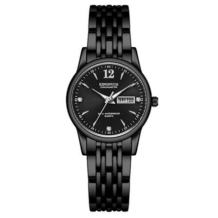 Mode par stålrem vattentät dubbelkalenderklocka för par