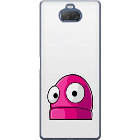 Kompatibel Mobilcover til Sony Sony Xperia 10 Plus Rosa tegneseriefigur med store øjne i legende og humoristisk stil