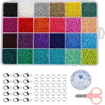 DIY - Pärllåda - Seed beads - 4mm - 4800 st - Smyckestillverkning