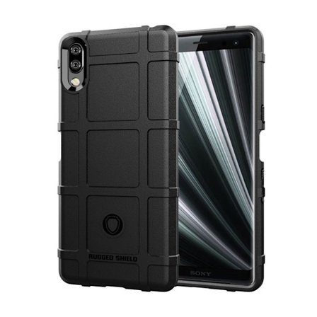 Sony Xperia L3 rosoinen ruudukko pintainen suojakotelo - Musta