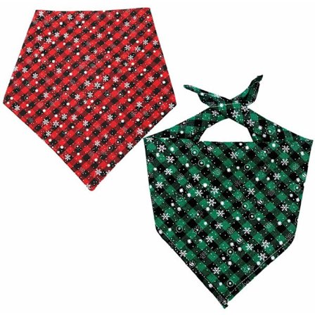 Jul Hund Bandana Husdjur Bandana Triangel Haklapp Halsdamask för Små Mellanstora Hundar Katter Husdjur (Stil 1, L)