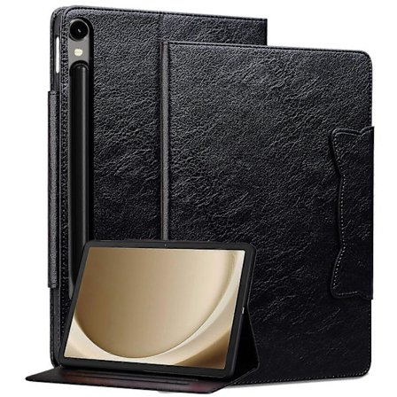 Läderfodral för Samsung Galaxy Tab S9/ Tab S10 FE/ S9 FE/ Tab S8/ Tab S7 med kortficka Black_tfrf