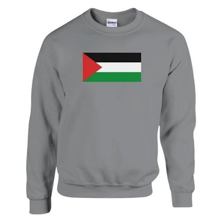 Sweatshirt - PIXELFORMA - Palestinas flagga - Grå - Långa ärmar - Unisex