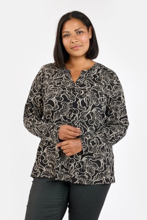 CISO - Langærmet T-shirt - Sort / Beige - Mønstret