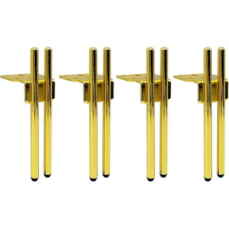 4 stk Anti-skli Stille Møbelstøttebein Dobbel Stang Metall Bordbein Sofabein Skap