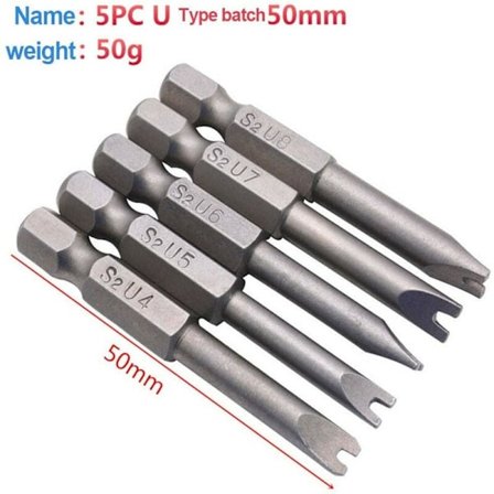 Drill Chuck S2 Legering Stål U-formet Skrutrekker Bits 1/4 Hex Shan