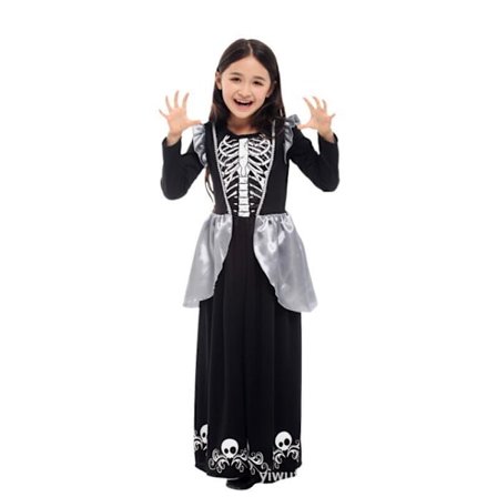 Skelett-Ram Kostym för Flickor Halloween