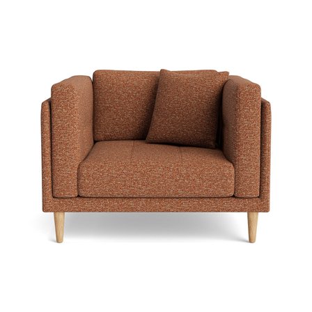 Cali Sessel in Puente Terracotta, moderner Loungesessel mit extra breiter Sitzfläche von 72cm, hoher Sitzkomfort, skandinavischer Stil, 76cm