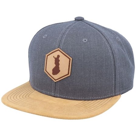 Iconic - Grå snapback Keps - Finland Map Patch Dark Heather Grey/Suede Snapback @ Hatstore