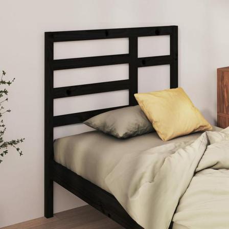 Vidaxl Sänggavel Svart 106x4x104 Cm Massiv Furu Svart